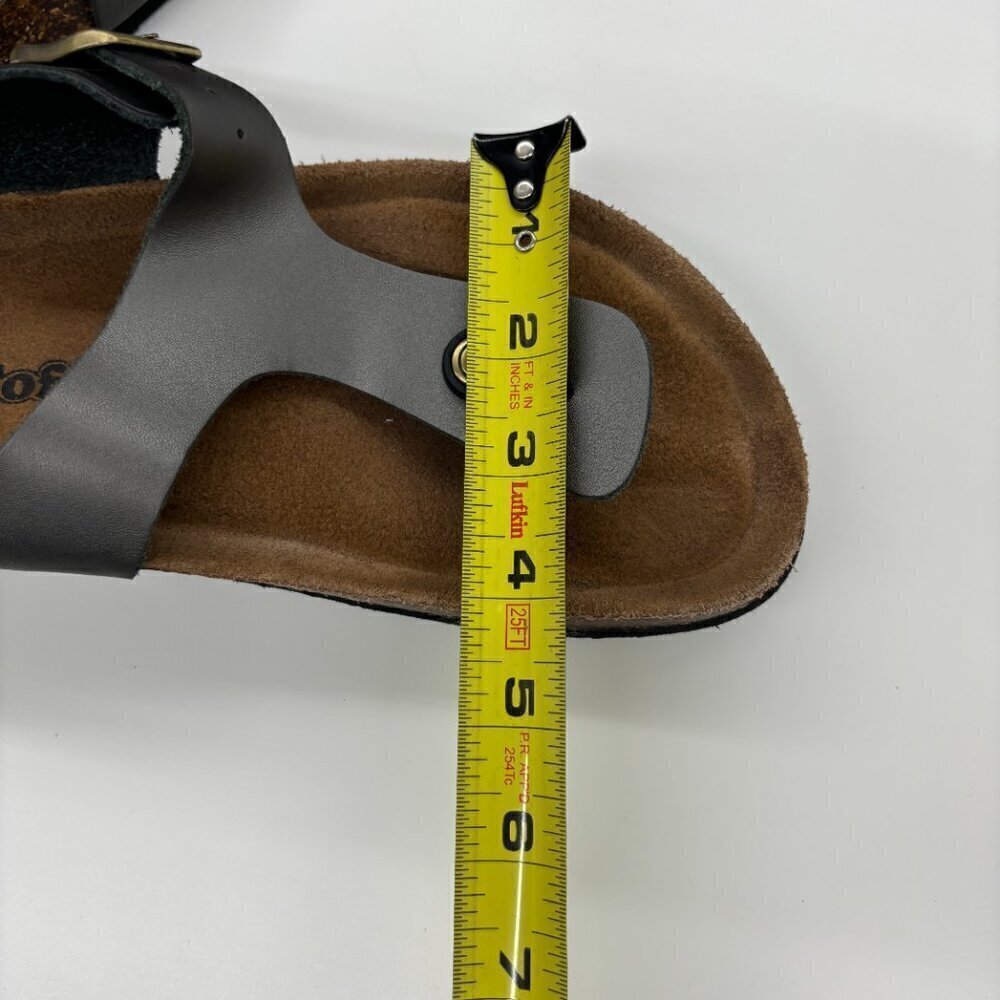 SoftMoc Flat Slip on Padded Footbed Pewter Leather Thong Sandal Buckle Size 11 - Picture 14 of 14